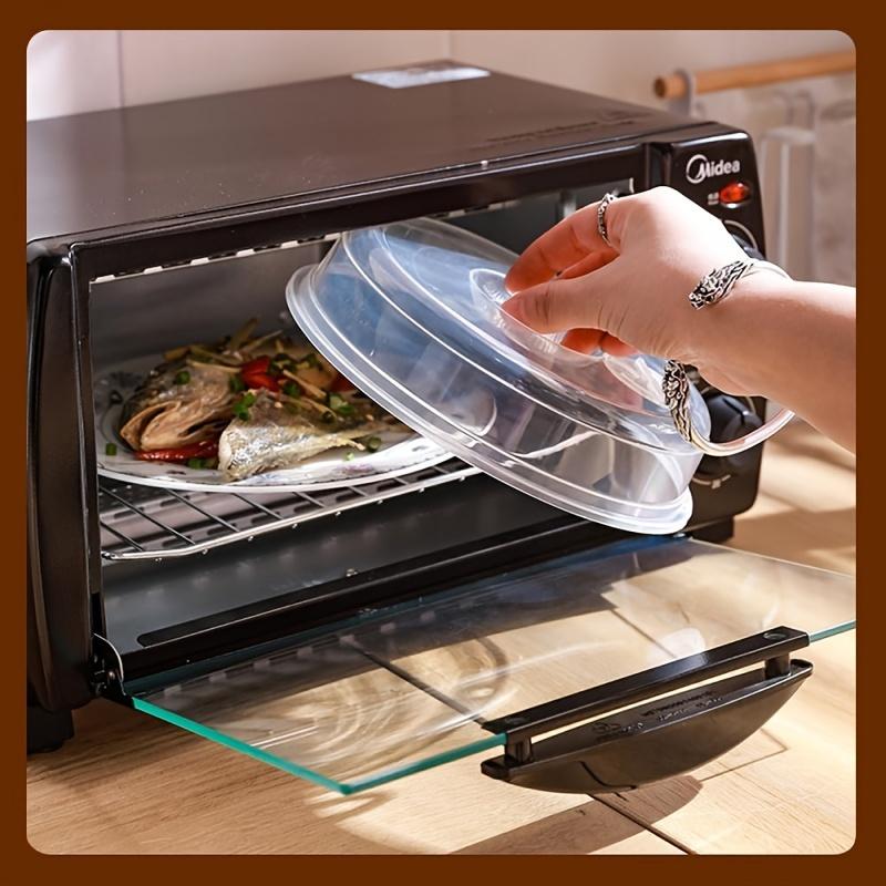 Spritzfreier, vielseitiger Mikrowellen-Spritzschutz - Transparente Kunststoffabdeckung für Lebensmittel, passt für verschiedene Größen, unverzichtbares Küchengerät