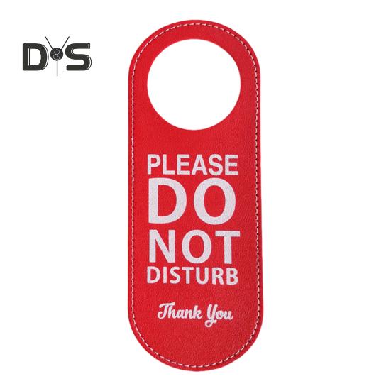Do Not Disturb Door Hanger Double-sided Faux Leather Welcome Please Knock Home Office Door Handle Sign Hanging Decoration Ornament