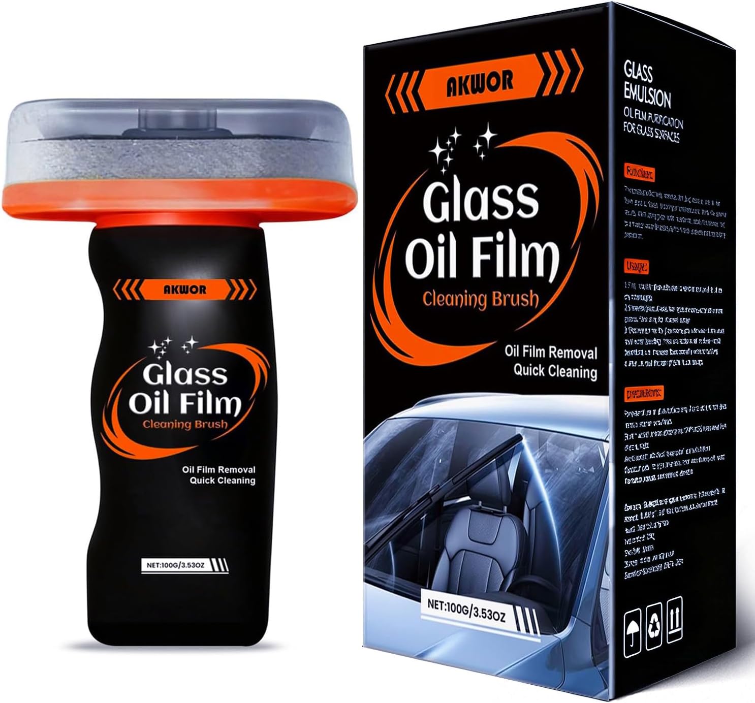 

Car Windshield Cleaning Brush Professional Glass Oil Film Remover Anti-Fog Brightening Windows Polishing Oil Film Clean Tool