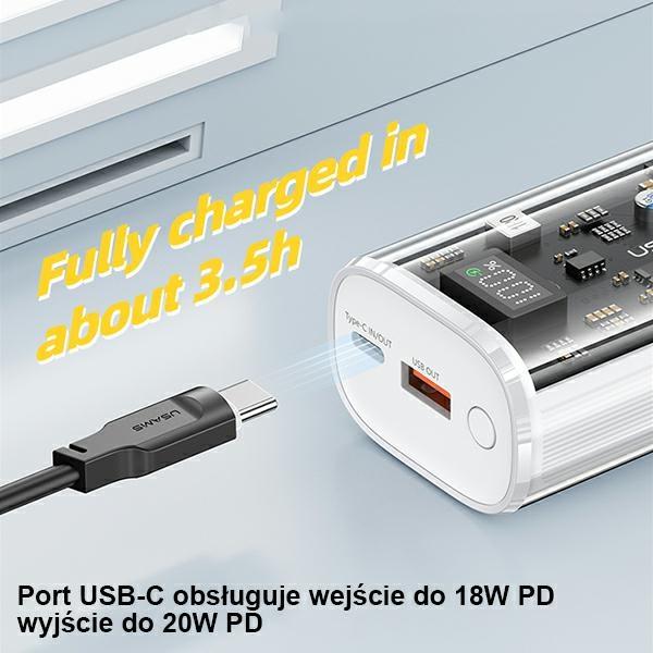 Usams Powerbank 9000Mah Pd 20Wqc3.0+Pd Dual-Port Fast Charge Czarny/Black 10Kcd18901(Us-Cd189)