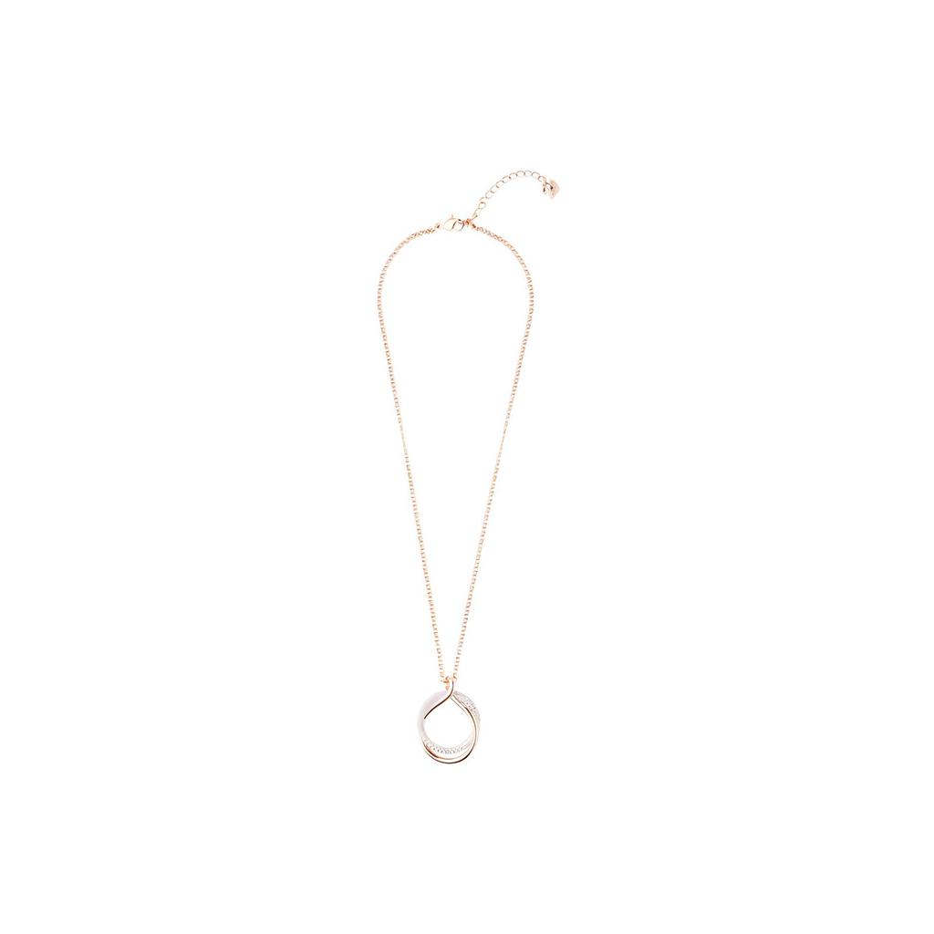 Swarovski Rose Gold Double Ring Pendant Necklace Women necklace 5194455