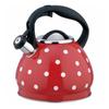 High-capacity stainless steel whistle kettle, Gas induction cooker boiling water kettle, Home fashion polka dot teapot, 3.0L