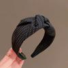Women Headband Dot Print Knotted Design Wide Brim Sponge Padding Hair Hoop Leisure Casual