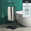 Elegant Marble Double-Layer Freestanding Towel Rack for Bathtub