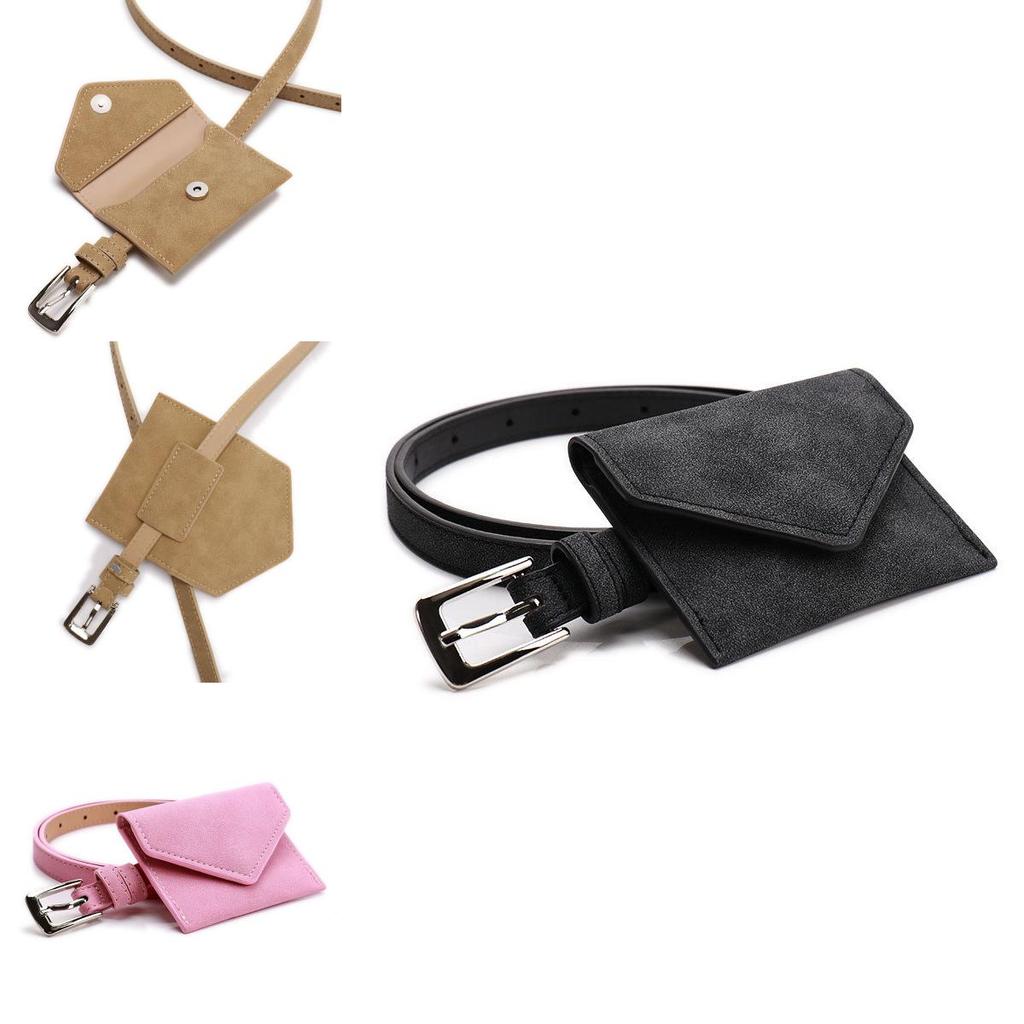 Female Mini Waist Belt Purse With Solid Color Design For Trendy And Sophisticated Style