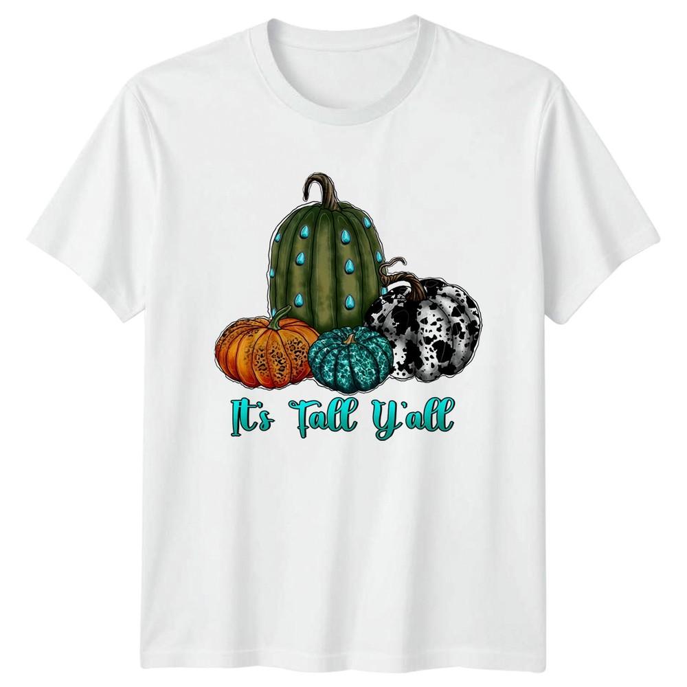 Its Fall Yall Unisexs TShirt Animal Print Pumpkins Autumn Thanksgiving S
