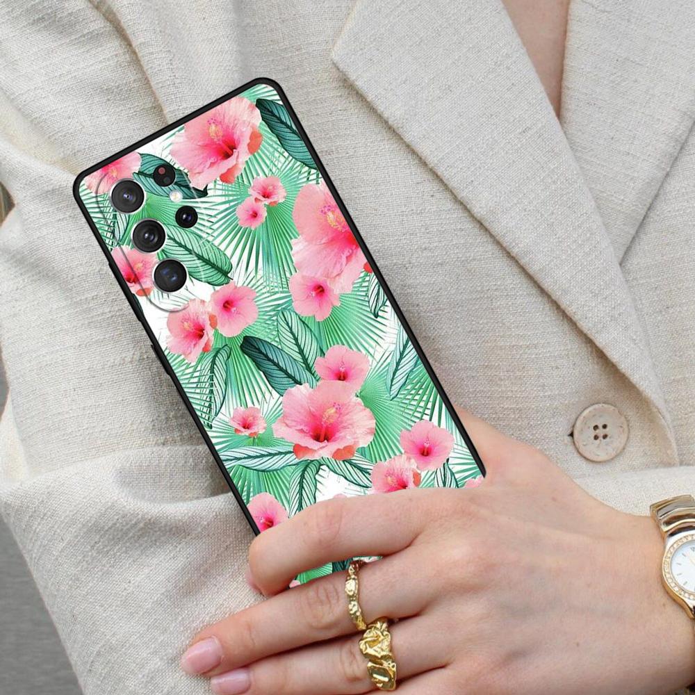 Tropical Paradise Hawaiian Flower Cell Phone Case for Samsung Galaxy S26 Ultra S25 S24 S23 S22 S21 S20 Note10 Cover