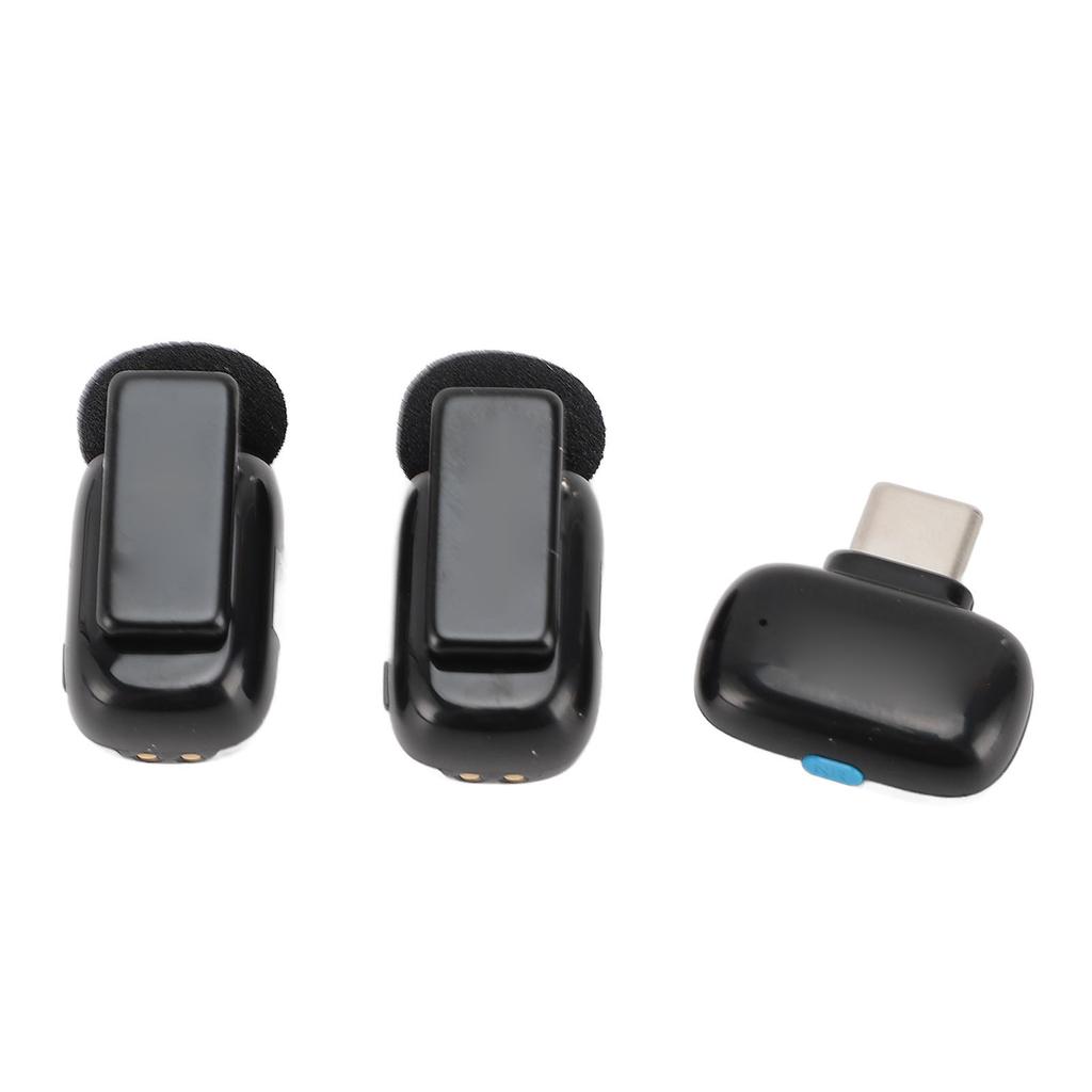 Wireless Lavalier Microphone Type C Clear Sound Noise Cancelling Portable Lapel Mic for Singing