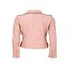NOORA Womens Pink Leather Jacket, Motorcycle Jacket, Slim Fit Winter Jacket