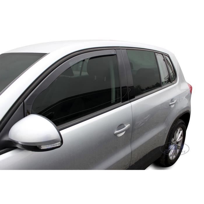 Déflecteurs d'air - J&J AUTOMOTIVE - Volkswagen Tiguan - Fumé - Acrylique renforcé - Installation facile