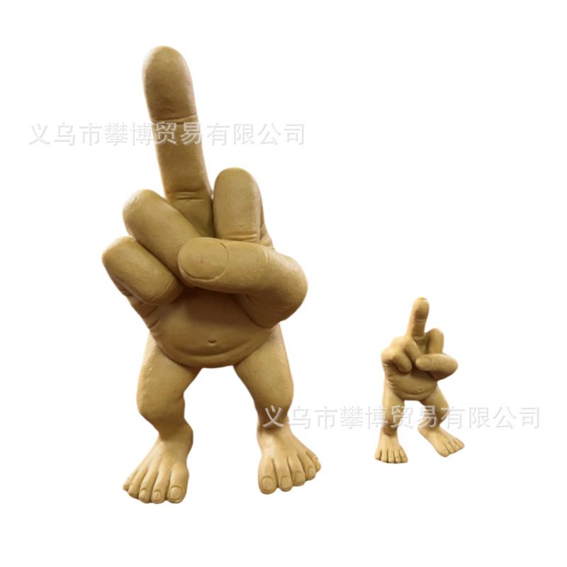 New Spoof Creative Funny Middle Finger Human Mold Leg Resin Craft Desktop Party Decoration Ornament