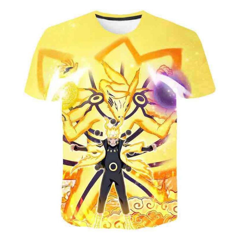 New Naruto Cartoon Character 3D Digital Printed Men's Cartoon T-shirt