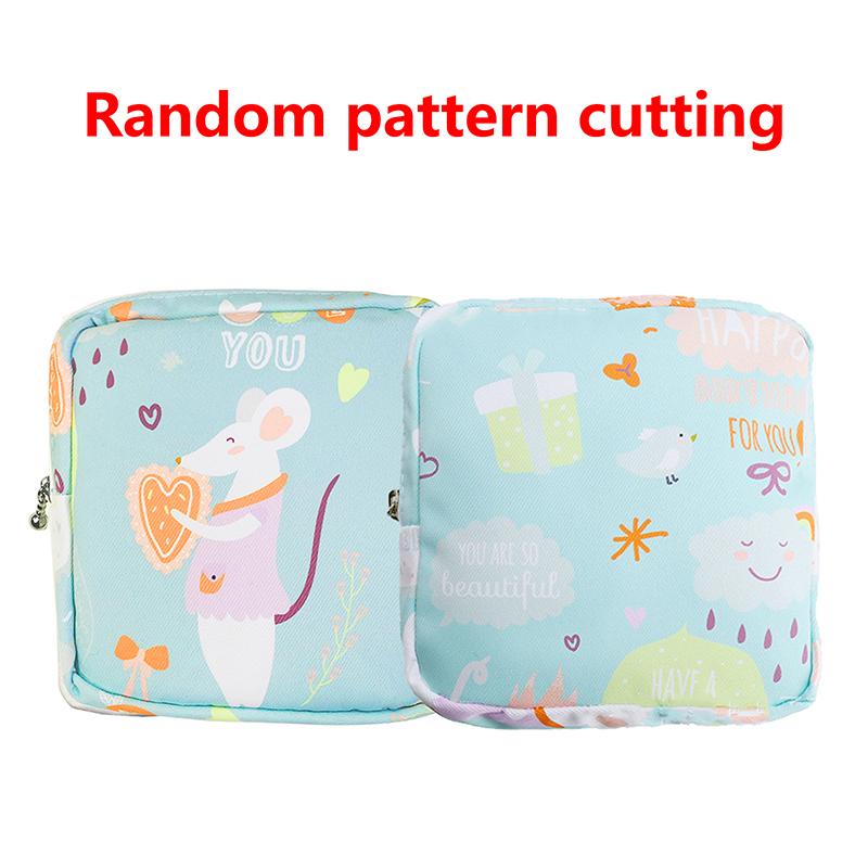 Women Portable Sanitary Napkin Tampon Storage Bag Cotton Travel Makeup Storage Bag Literary Zipper Coin Purse Sundries Storage#w