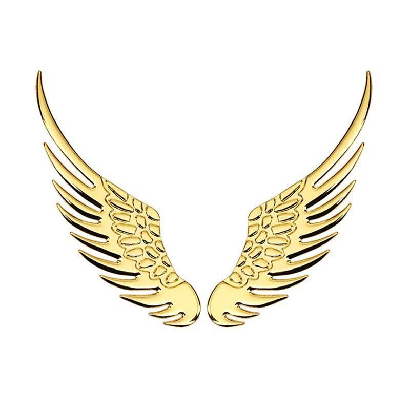 1Pair Car Auto Motorcycle Body Sticker 3D Angel Wings Badge Style Zinc Alloy Decals Silver/Gold Exterior Accessories