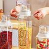 Transparent Sealed Jar With Measuring Cup Moistureproof Grain Storage Jar Leak-Proof Airtight Cereal Container