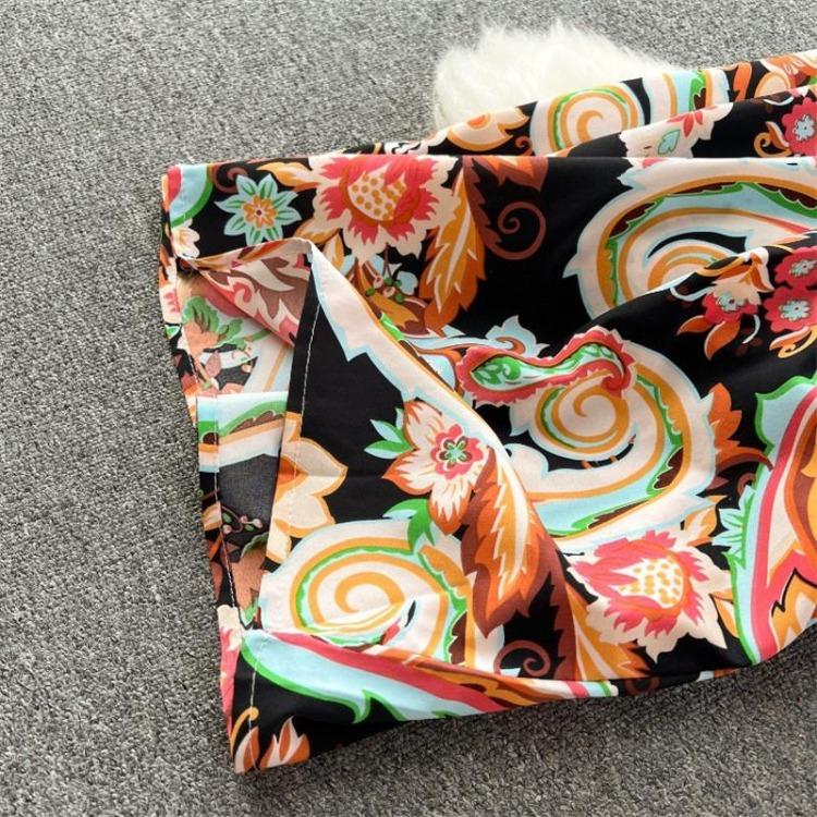 Sexy Waist Slim Jumpsuit with Dolman Sleeves Polka Dot Print Wide Leg Trousers Neck Design