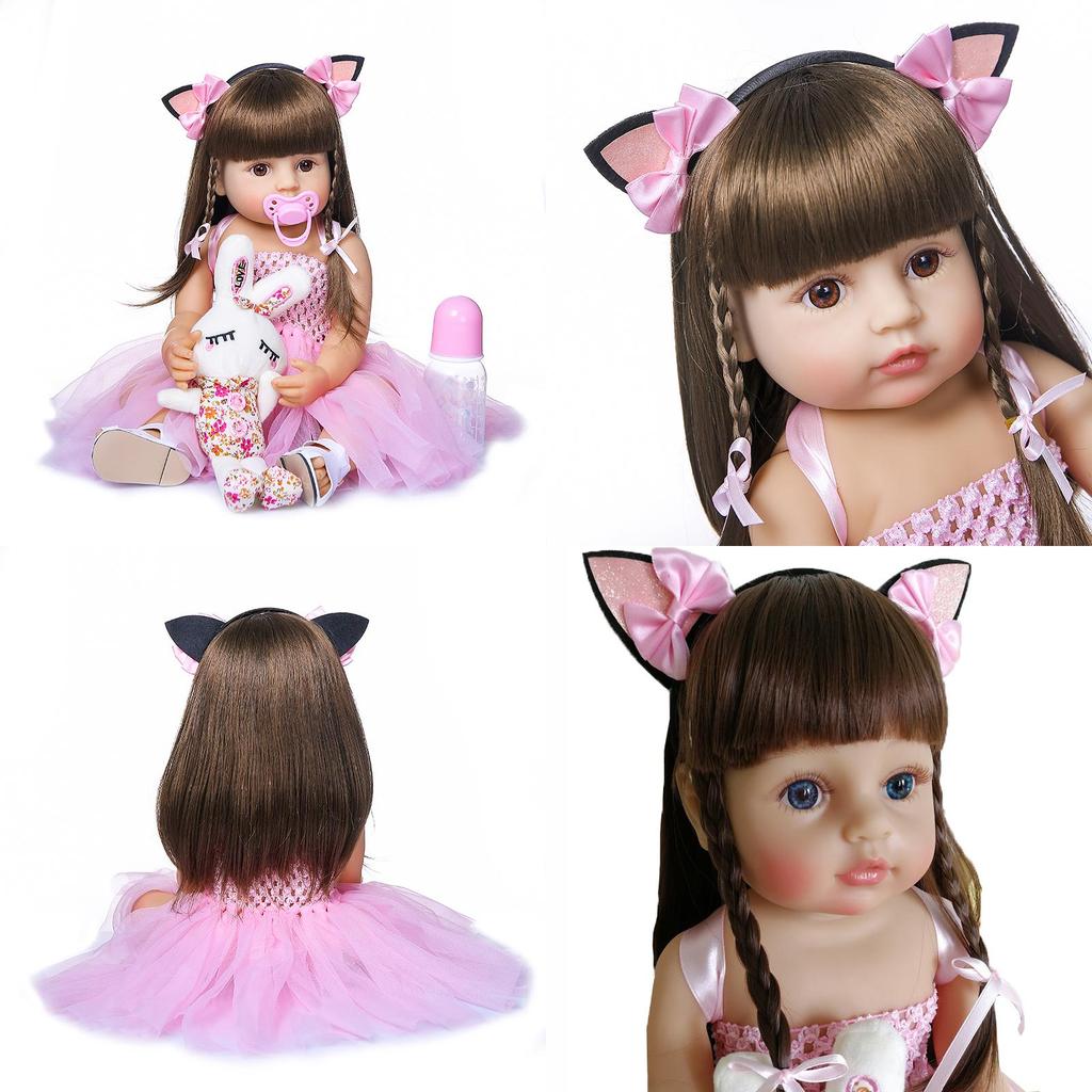 Originalpuppe Reborn Baby Kleinkind Mädchen Weich Vollsilikon Badespielzeug Geschenk**
