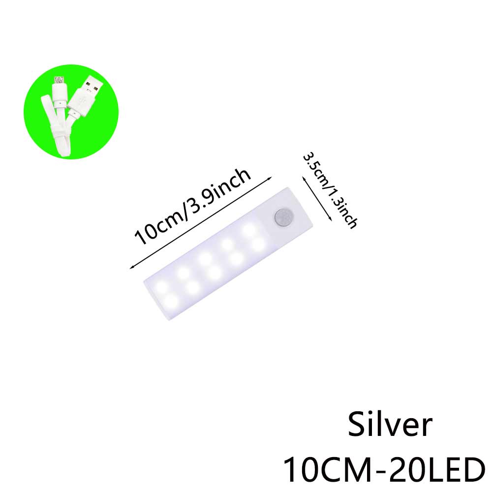 Night Light TYPE-C USB Lights Motion Sensor LED Three colors in one Lamp For Kitchen Cabinet Bedroom Wardrobe Indoor Lighting