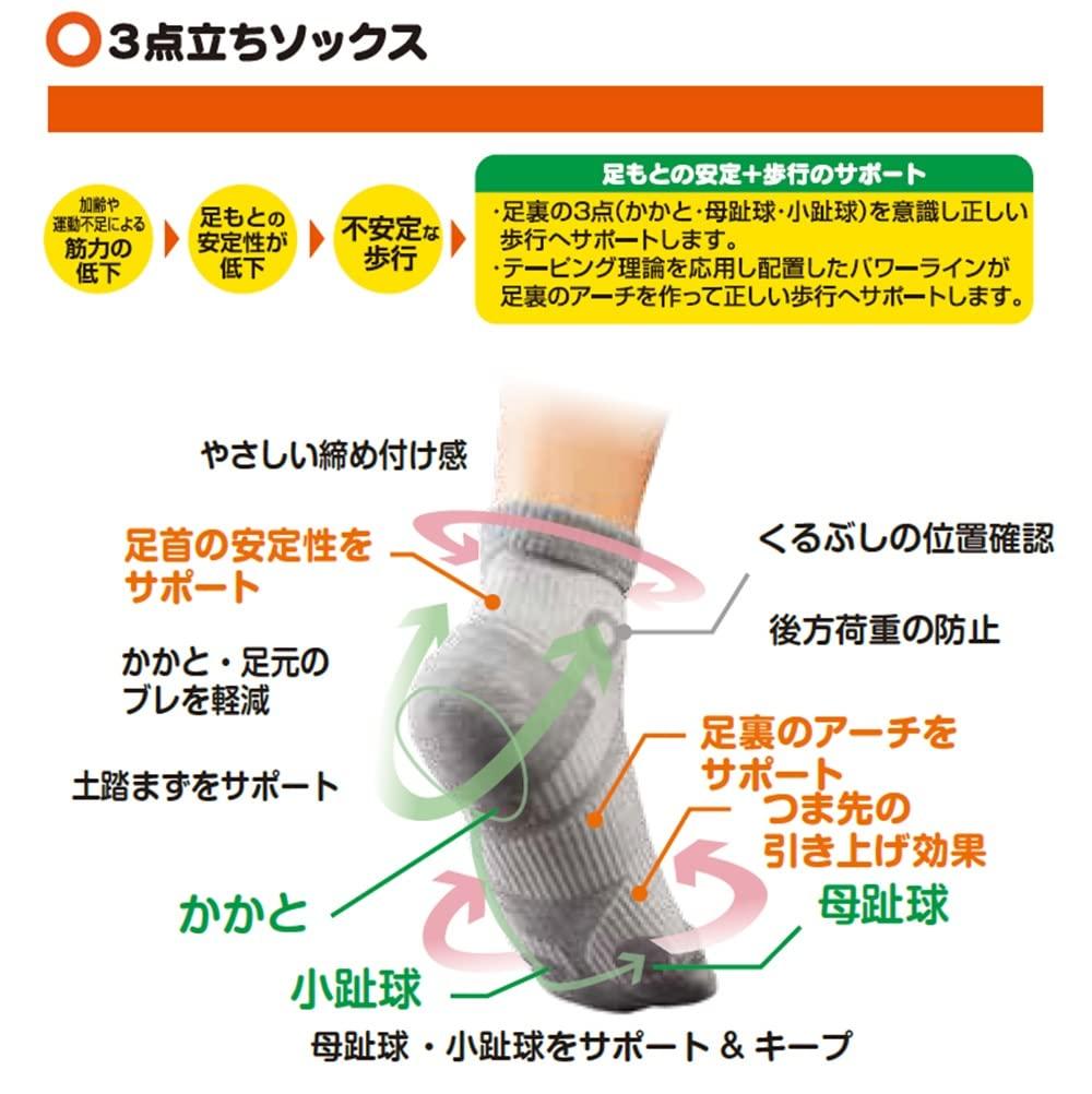 Standing Arch Lateral Ball of the Chinami Athletic Loco Arch Chinami Sugiyama Sand Mountain Physical Sole Support L Black X Three-Point Socks,