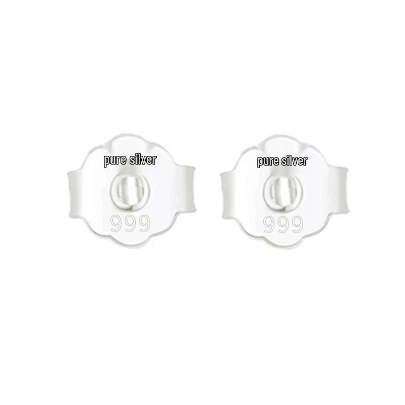 

HengYi Classic Silver 999 Butterfly Clasp Earring Backs Pure Silver 999