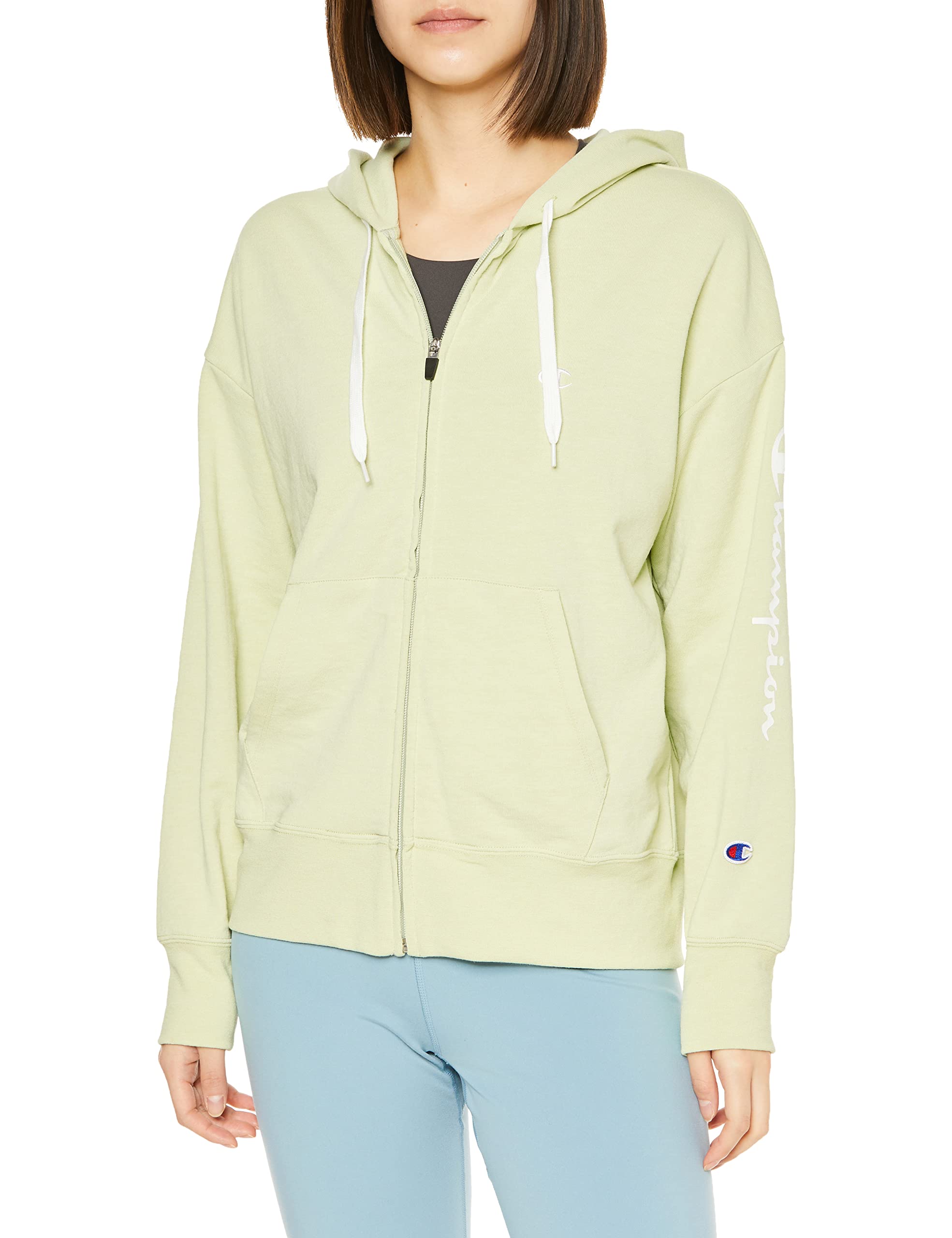 

Парка с длинным рукавом, эластичная, легкая, быстросохнущая, с защитой от ультрафиолета, с логотипом One Point TECH, махровая толстовка с капюшоном и застежкой-молнией, спортивная, бледно-желтая, зеленая, размер L [Champion]