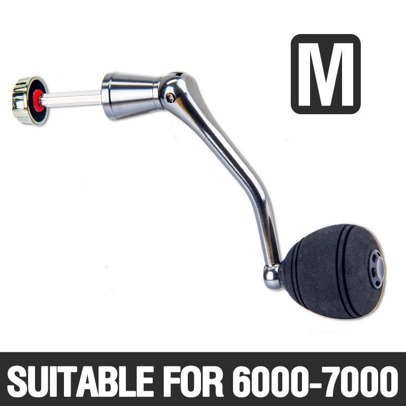 

Металлическая рукоятка для рыболовной катушки с ЧПУ и рукояткой из ЭВА, аксессуары для прялки для плавной намотки. S (suitable for 2000-5000)