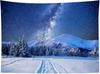 Starry Sky Tapestry Snow Mountain Wall Hanging Pine Tree Forest Tapestries for Bedroom Living Room Dorm Decor,80Wx60H inches