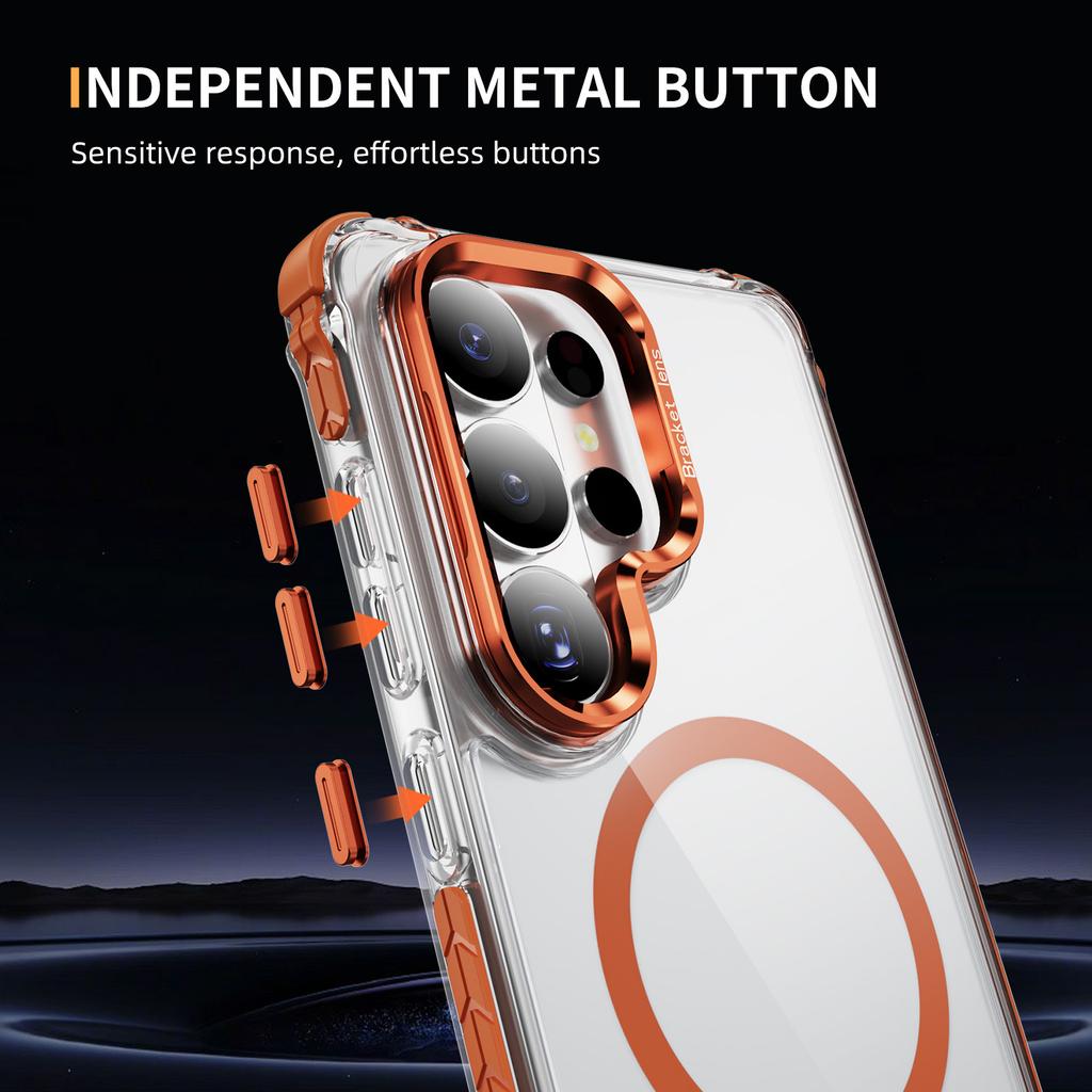 Applicable to Samsung S26Ultra mobile phone case transparent magnetic lens holder s25 all-inclusive airbag anti-drop s24