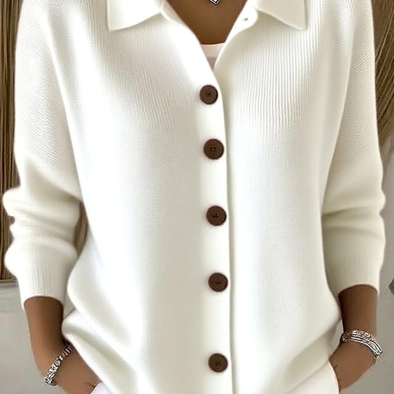 European Style Button Knitted Sweater Cardigan Jacket Fall and Winter Solid Color Casual Fashion Women Clothing