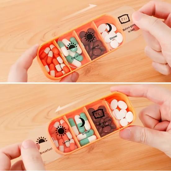 Extra Large Weekly Pill Organizer Medicine Box Compact Design Portable 7-Day Slots Pill Container Travel Separate Pill Case