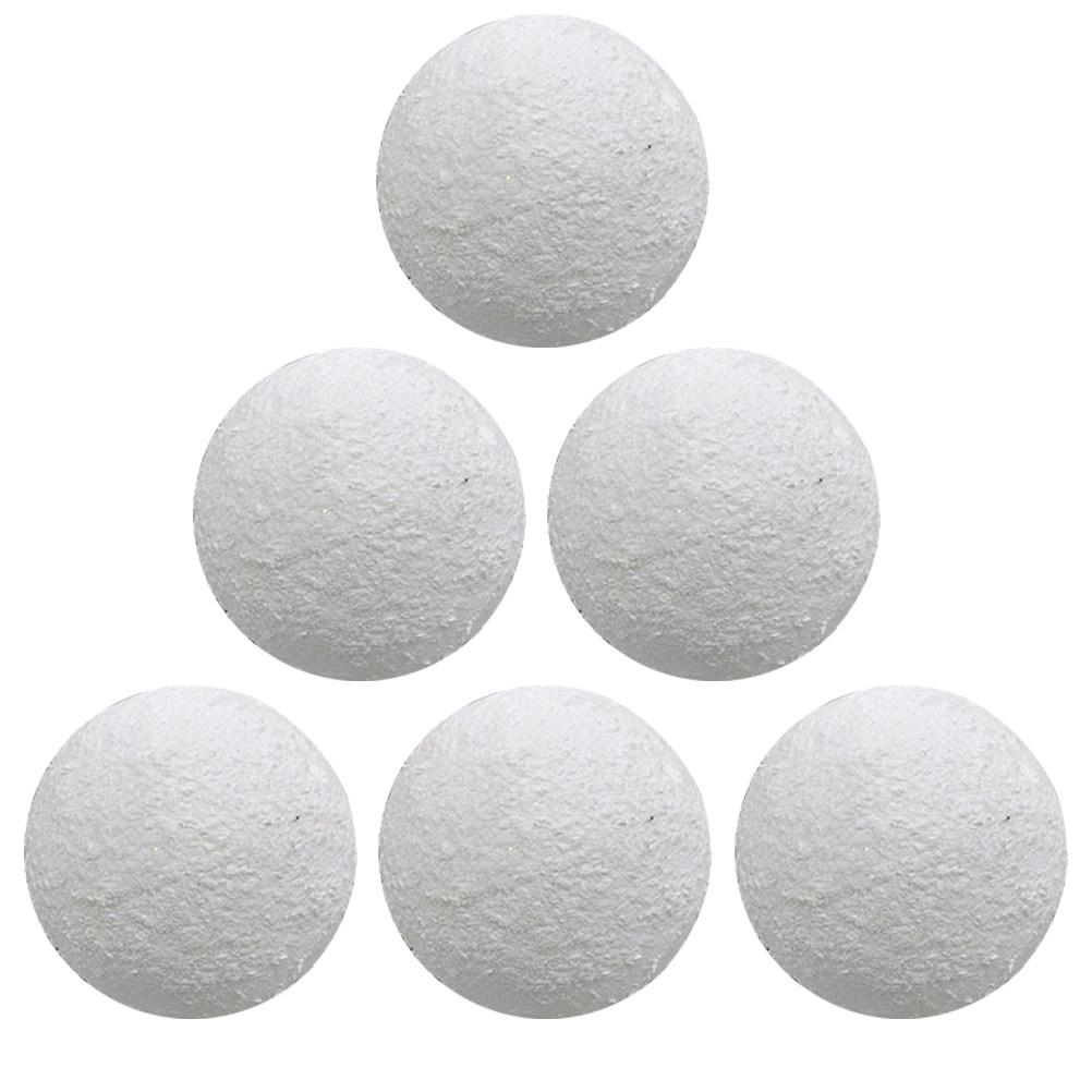 6Pcs White Christmas Ball Craft Supplies High Density Smooth Round Balls for Party Decor Tree Ornament Art Projects School DIY