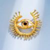 Dilly Snow Blue Evil Eye Brooch - Retro Corsage Pin with Turkish & American Influence