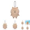 Adorable Black Plush Bear Keychain Cute Cartoon Character Stuffed Toy Gift