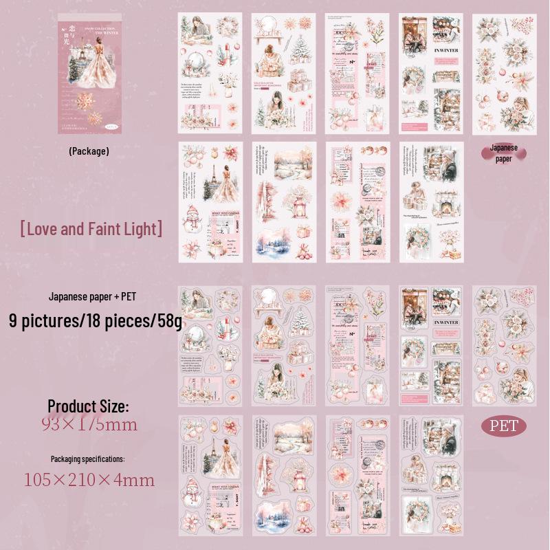 Winter Snow Reflection Sticker Book: Ketchup Girl Series with 6 Designs & 18 Winter-Themed Die-Cut Sheets