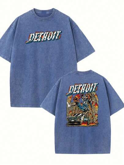 Detroit  Men S 230 High-Quality Batik Pure Cotton Retro Fas 2XL королевский синий