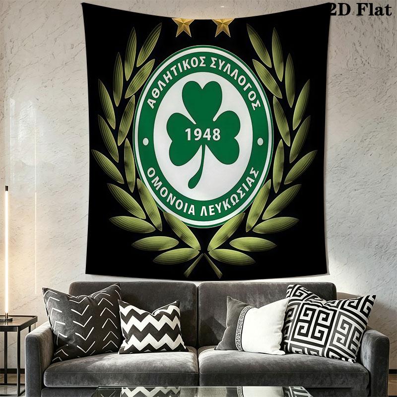 AC Omonia logo Wall Hanging Printed Fabric Blanket Decorative Tapestries for Bedroom Living Room Home Decor
