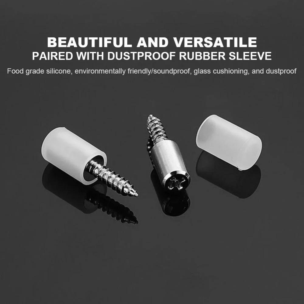 20-200pcs Cross Self-tapping Screw Laminate Support Cabinet Wardrobe Storage Rack Septum Screw Fixed Bracket with Rubber Sleeves