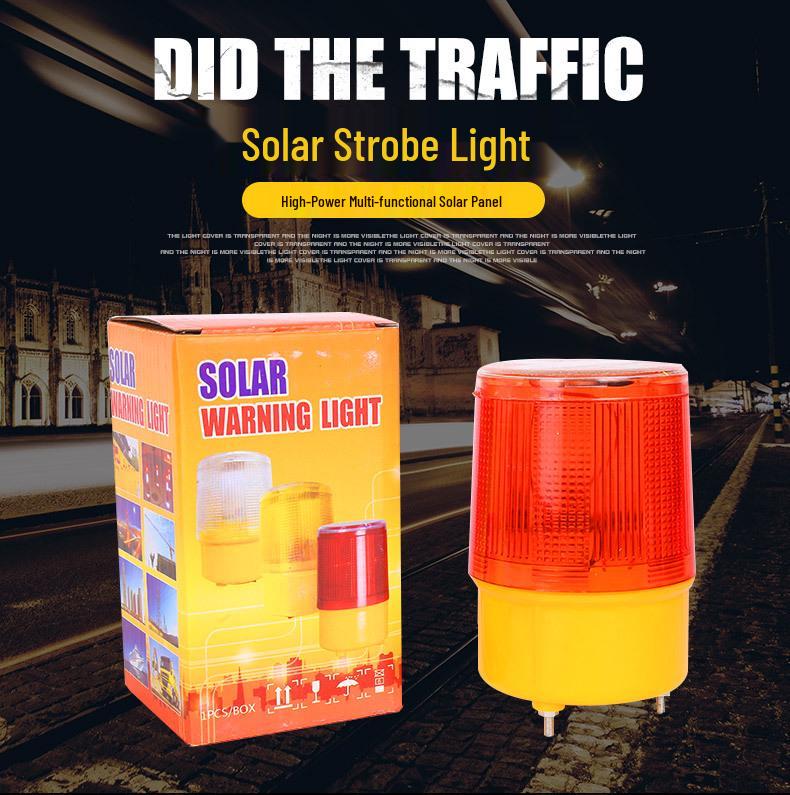 LED Solar Warning Light for Outdoor Construction and Road Safety