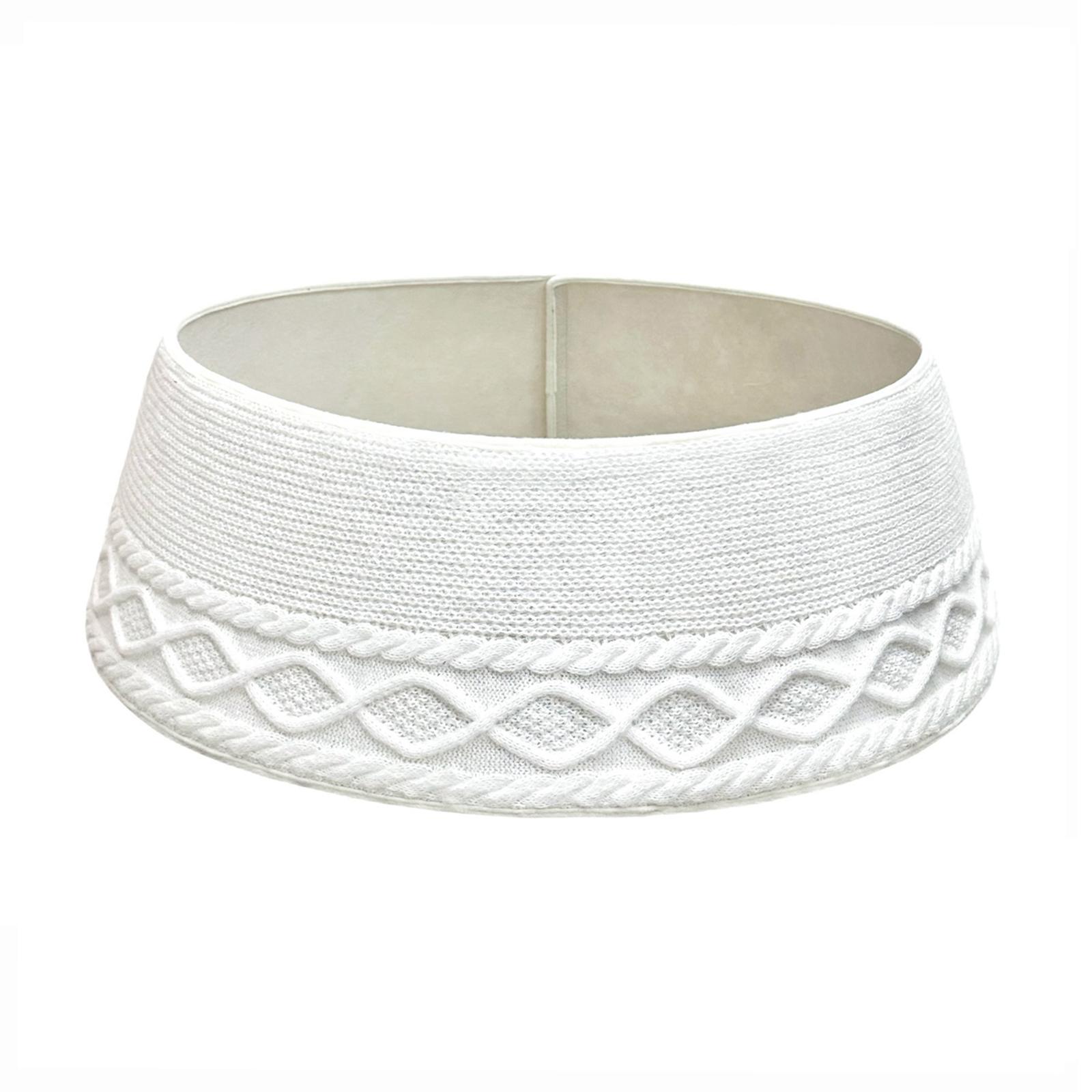 

27.95in Knitted Christmas Tree Collar Xmas Tree Skirt & Stand Base Cover for Winter Home Party Holiday Indoor Decor білий