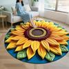 Diatomaceous Earth Floor Mat 3D Sunflower Pattern Plush Quick Drying Non-Slip Absorbent Bath Mat