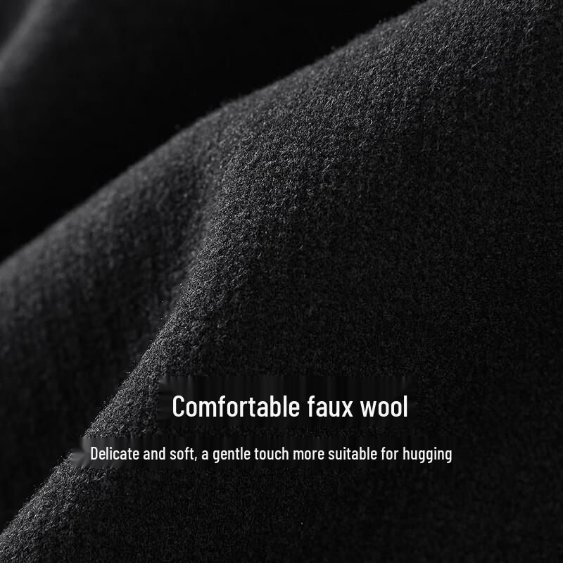 PEACEBIRD Men's Faux Wool Straight-Leg Drawstring Winter Casual Pants