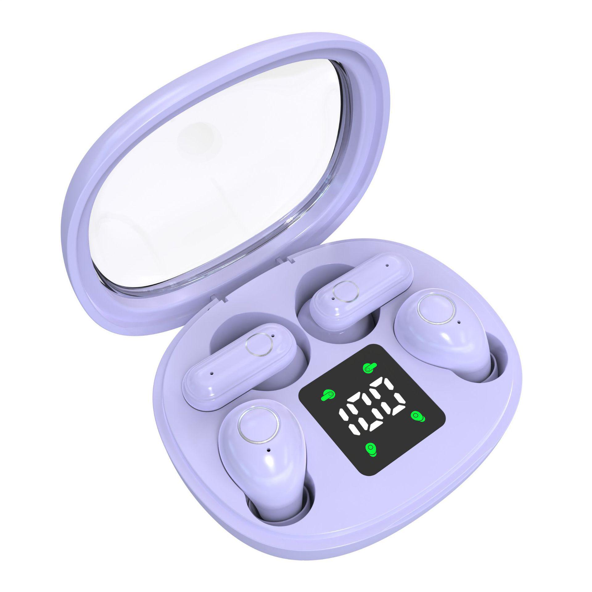 

SK35 Dual Bluetooth Earphones: Two Pairs for Sports & Sleep. фіолетовий