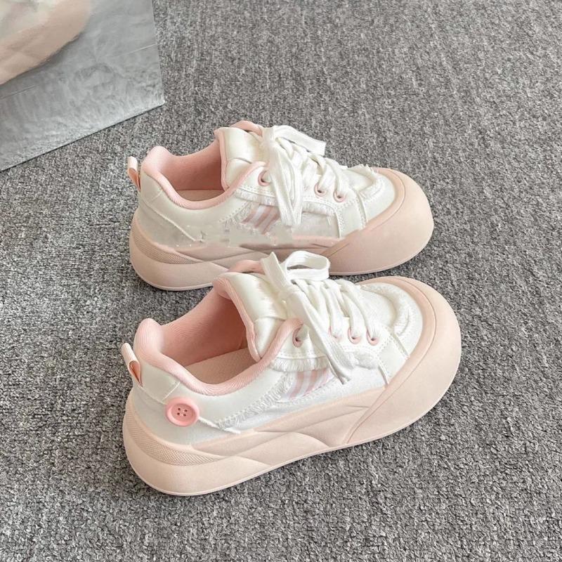 Sommer neue dicksohlige kleine weiße Schuhe Damenrock Student vielseitige lässige Board-Schuhe Nischen-Brot-Schuhe