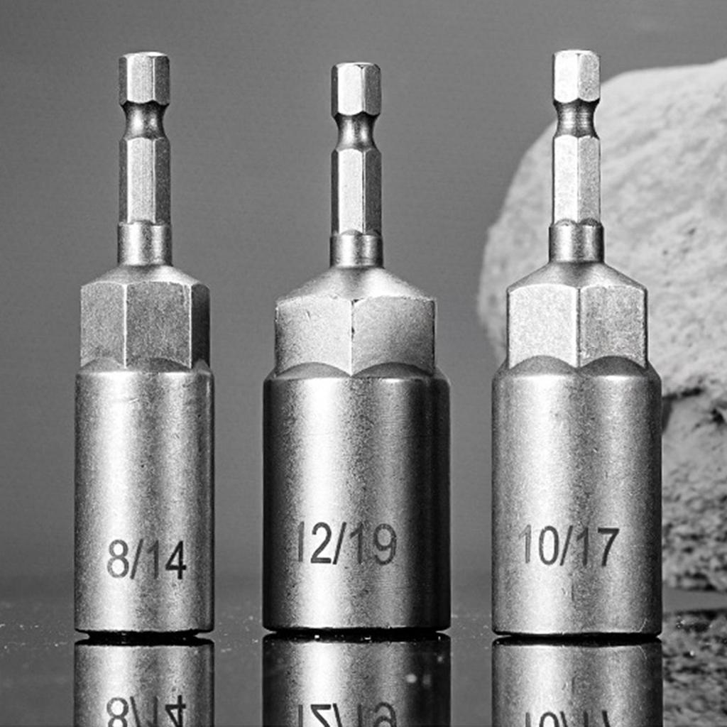 Hexagon Drill Bit Socket Set Hex Head Socket Set For Drill 3 Pieces High-Strength Repairing Power Hand Tool Replacement Parts