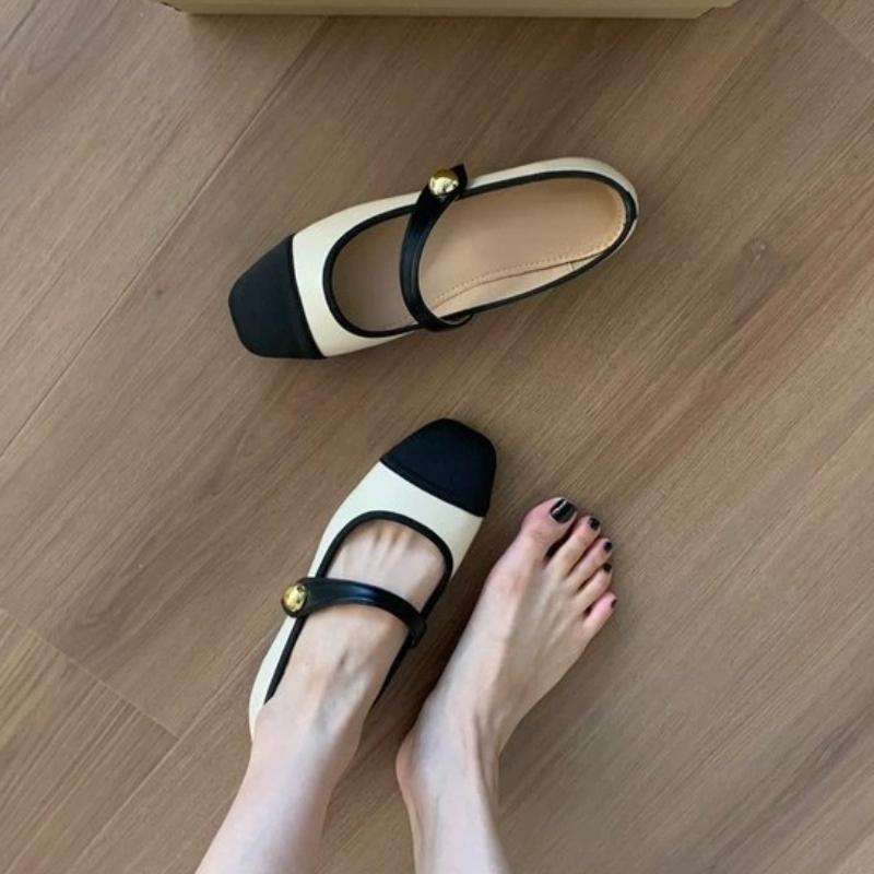 Fashion Women Flat Shoes Fashionable Versatile Square Toe French Mary Jane Shoes Women Summer Soft Soled Beanie Shoes zapatillas de muje