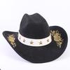 Popular European and American Classic Suede Western Cowboy Hat Men's and Women's Big Brim Embroidered Outdoor Sun Hat