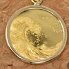 Hokusai Red Fuji The Great Wave Off Kanagawa Pendant Top K24 oz 24K Frame 18K Katsushika Hokusai Set with Polishing [Jewelry Kotobuki] 1/25 (Gift