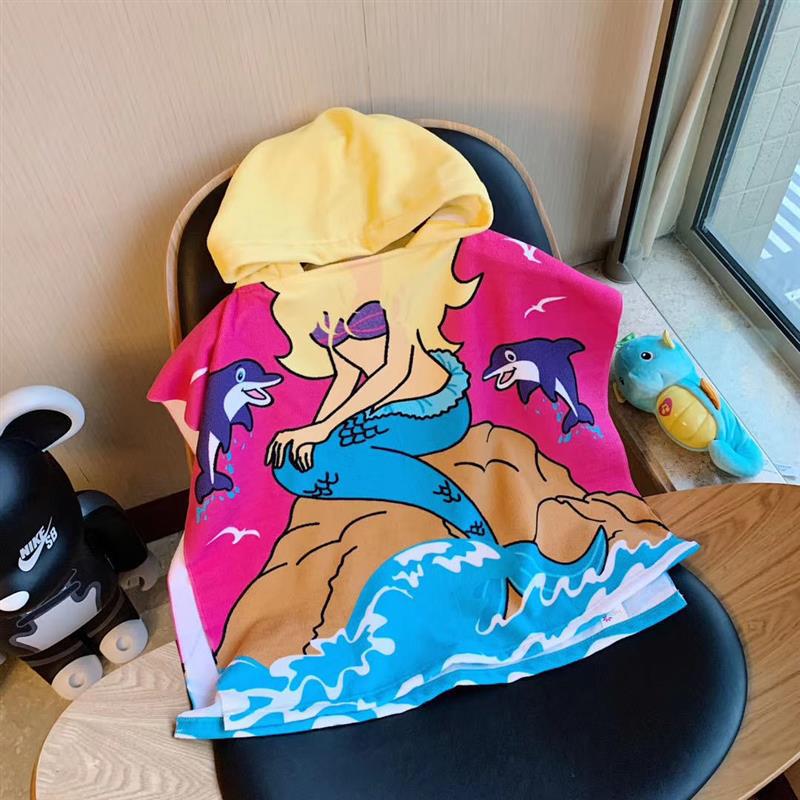 Adorable Cartoon Baby Bath Poncho - Soft, Skin-Friendly, Non-Shedding, Quick-Dry, Absorbent Towel