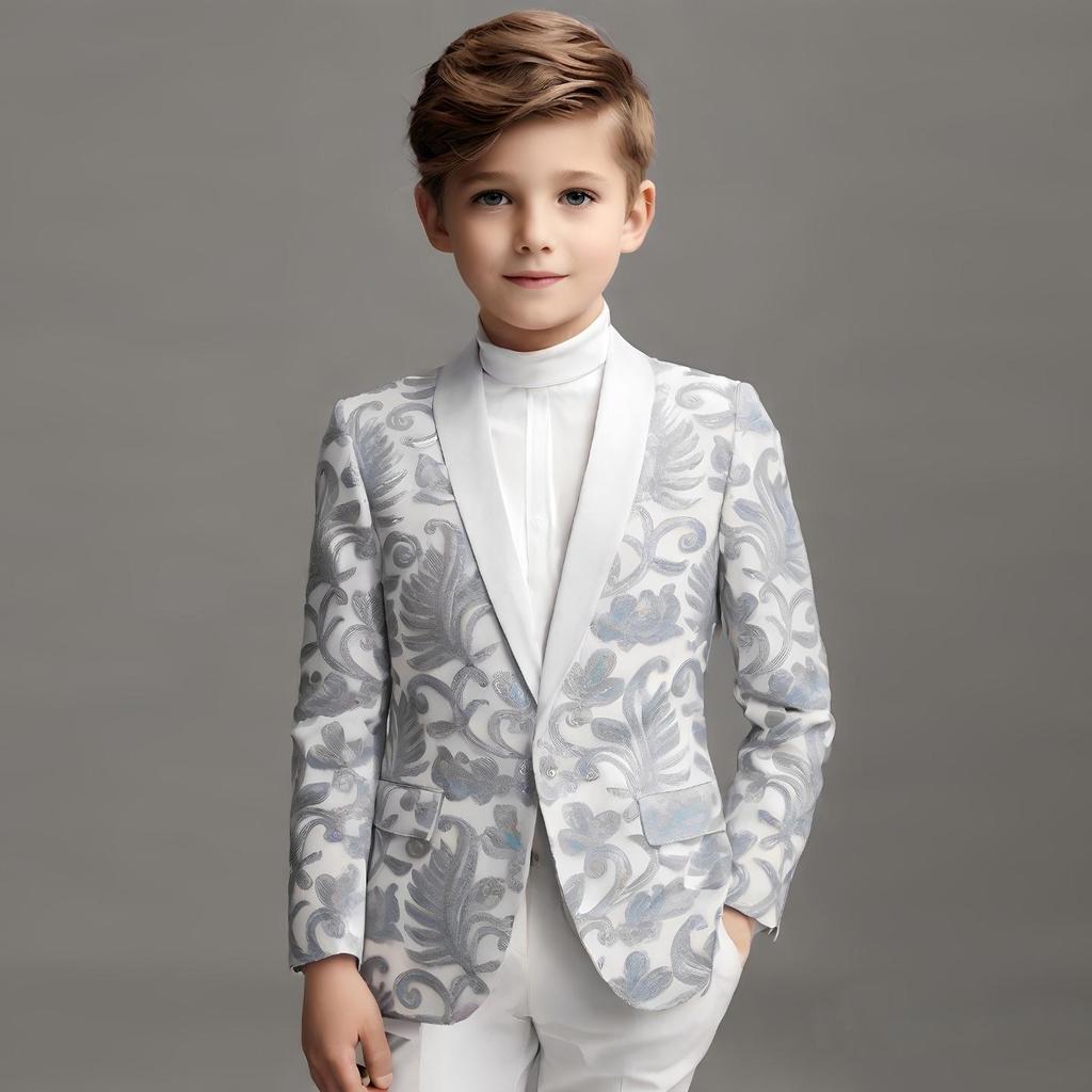 Costume Sacouri cu Paiete Aurii Strălucitoare cu Model Floral pentru Băieți