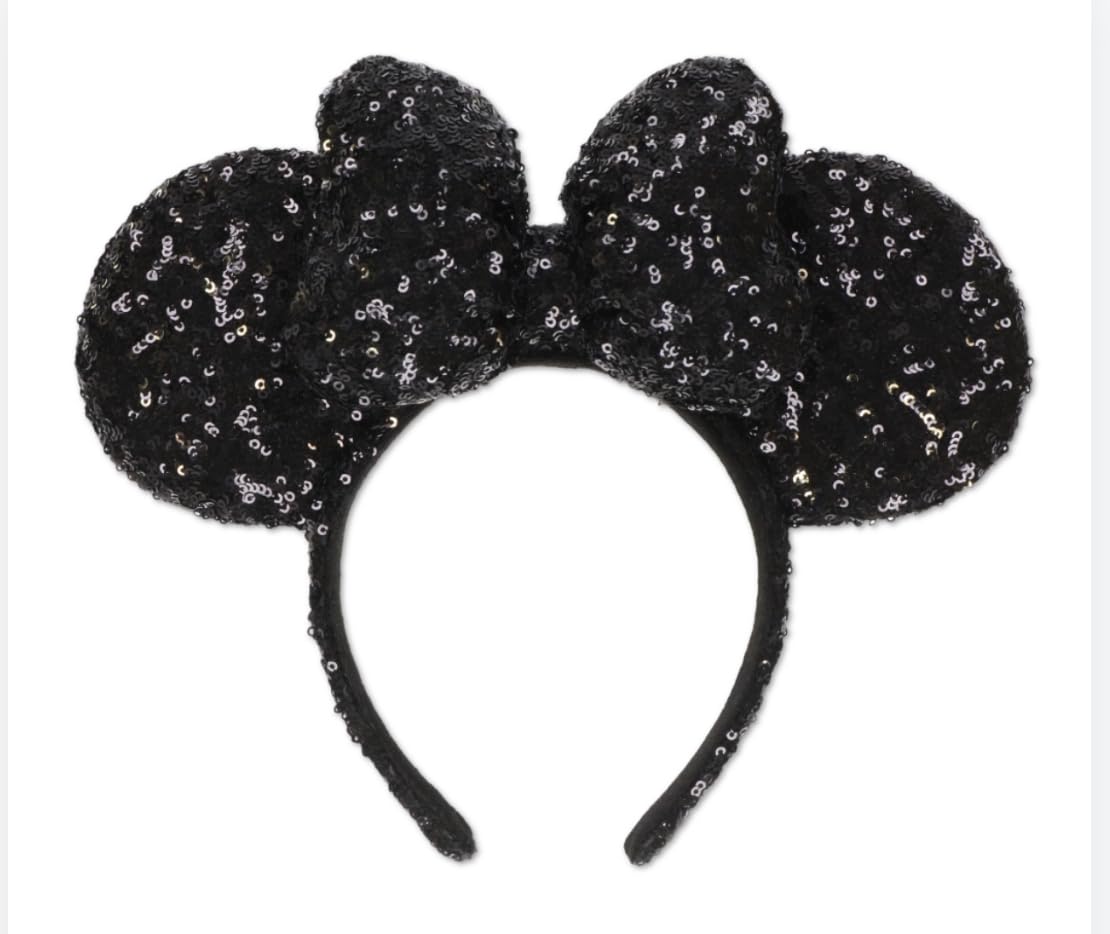 

Minnie Mouse Headband, Black Sequins, Disney Headband, Disney Cap [Disney Resort Exclusive] Disney Souvenir